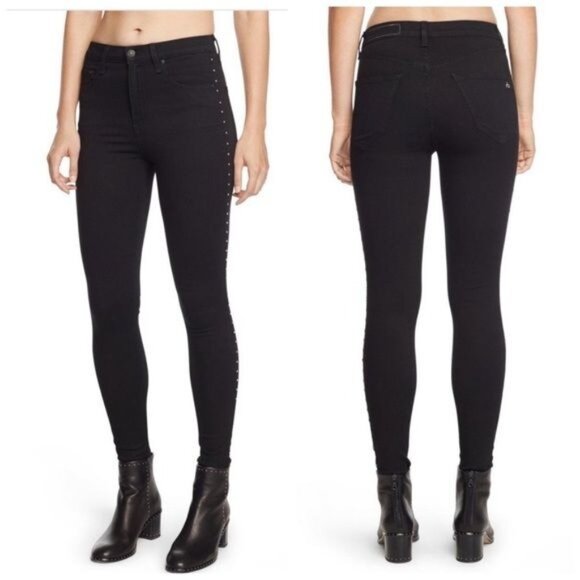 Rag & Bone Studded high-rise skinny jean w/ vintage inspired yoke & pocketing 25 - Picture 11 of 11